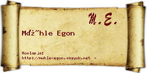 Mühle Egon névjegykártya